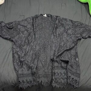 Elegant Black Lace Women's Sweater